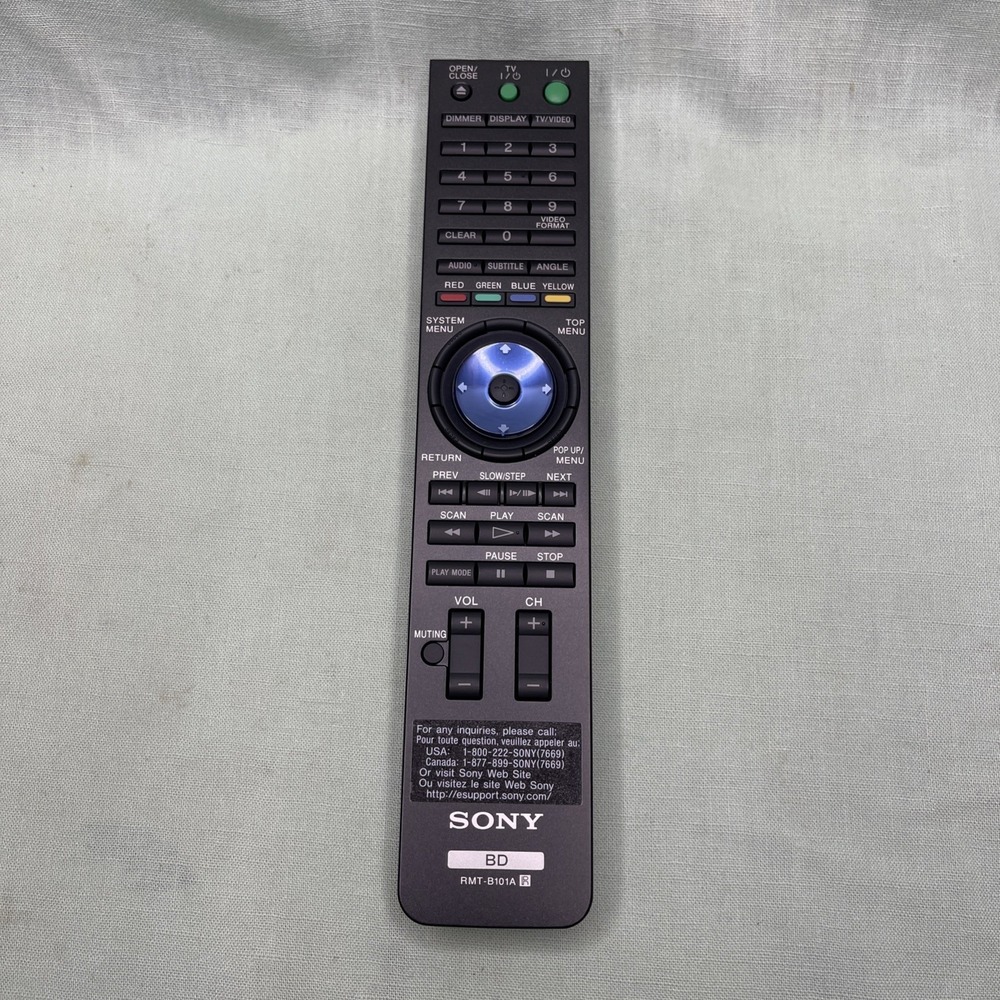 Sony RMT-B101A Blu Ray DVD Player Remote Control OEM Replacement Tested